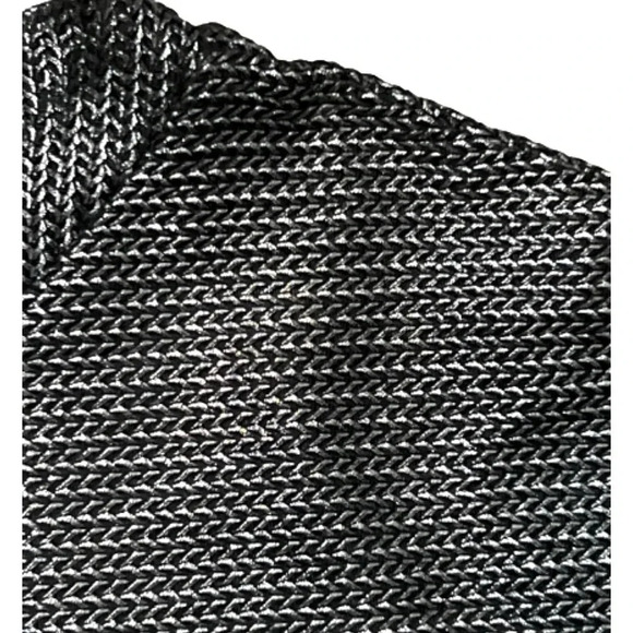 RUBY RD. TOP METALLIC BLACK AND SILVER MESH CREW NECK 3/4 SLEEVE SIZE SMALL - Picture 3 of 9